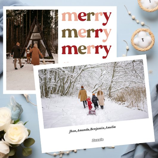 メリークリスマス 新年 キュート カラフル ホリデー シーズンカード