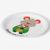 メリークリスマス、新年、クリスマスメリー、ネズミ ペーパープレート (アングル)