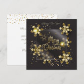 メリークリスマス&新年！2022金ゴールドラグジュアリー シーズンカード (正面/裏面)
