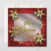 メリークリスマス&新年!2026金ゴールド シーズンカード (正面/裏面)