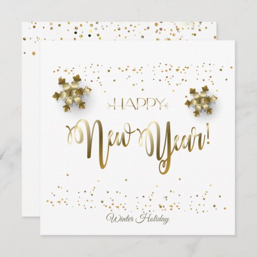 メリークリスマス&新年!2026金ゴールド シーズンカード (正面/裏面)