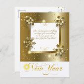 メリークリスマス&新年!2026金ゴールド シーズンポストカード (正面/裏面)