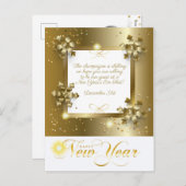 メリークリスマス&新年！2026金ゴールド シーズンポストカード (正面/裏面)