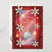 メリークリスマス&新年！20XX銀ラグジュアリー シーズンカード (正面/裏面)