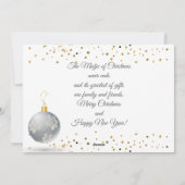 メリークリスマス&新年!20XX銀ラグジュアリー シーズンカード (裏面)