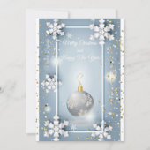 メリークリスマス&新年！20XX銀ラグジュアリー 招待状 (正面)