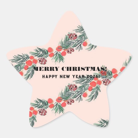 メリークリスマス! 星シール (正面)