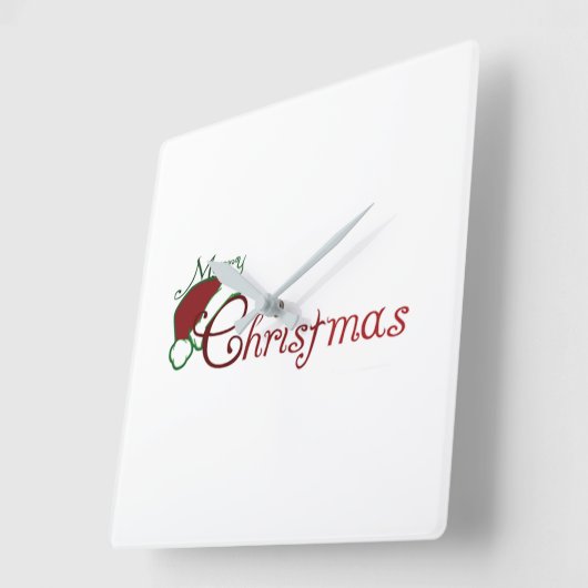 **メリークリスマス**時計 スクエア壁時計 (傾斜)