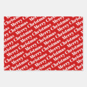 メリークリスマス、木々と水玉模様赤い休日 ラッピングペーパーシート (正面2)