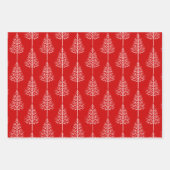 メリークリスマス、木々と水玉模様赤い休日 ラッピングペーパーシート (正面)