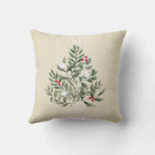 メリークリスマス、松の木の枝が輝く クッション (裏面)