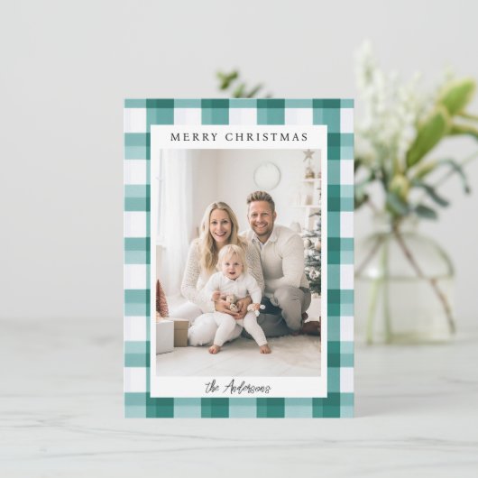 メリークリスマス!格子模様、写真 シーズンカード (スタンド正面)