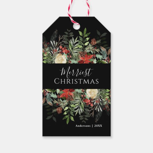 メリークリスマス |植物性ギフト素朴ラベル ギフトタグ (正面)