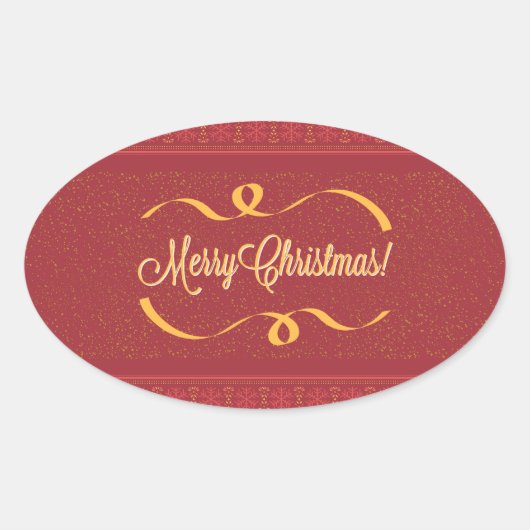 メリークリスマス 楕円形シール (正面)