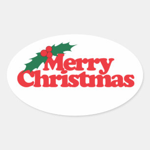 メリークリスマス 楕円形シール