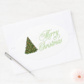 メリークリスマス 楕円形シール (封筒)