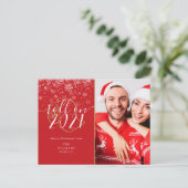 メリークリスマス 楽しいフォトロール 新年へ シーズンポストカード (スタンド正面)