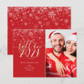 メリークリスマス 楽しいフォトロール 新年へ シーズンポストカード (正面/裏面)