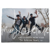 メリークリスマス 楽しい写真 クリスマス ラージペーパーバッグ (正面)