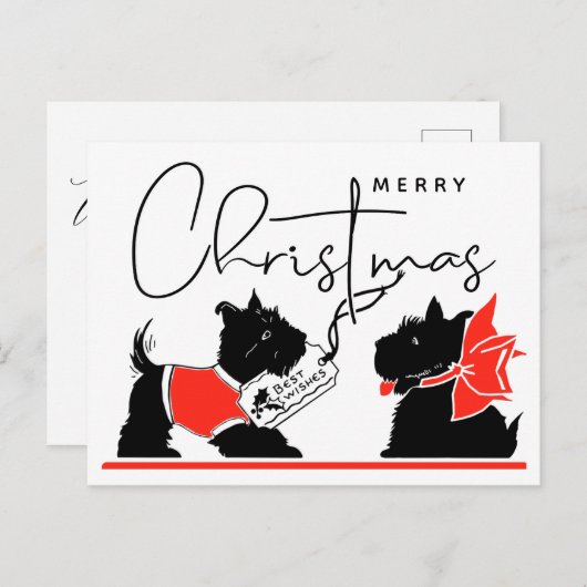 メリークリスマス |様がスコッ最高のティー犬に ポストカード (正面/裏面)