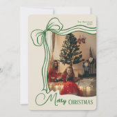 メリークリスマス 気まぐれな手描きリボン 写真 シーズンカード (正面)