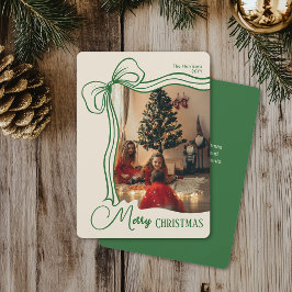 メリークリスマス 気まぐれな手描きリボン 写真 シーズンカード