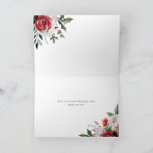 メリークリスマス | 水伝統的色の花 シーズンカード (内部)