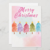 メリークリスマス 水彩の素敵な木 シーズンカード (正面/裏面)
