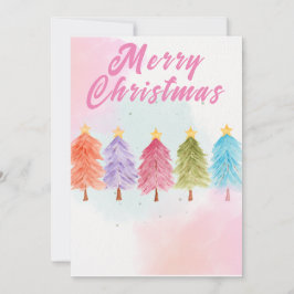 メリークリスマス 水彩の素敵な木 シーズンカード