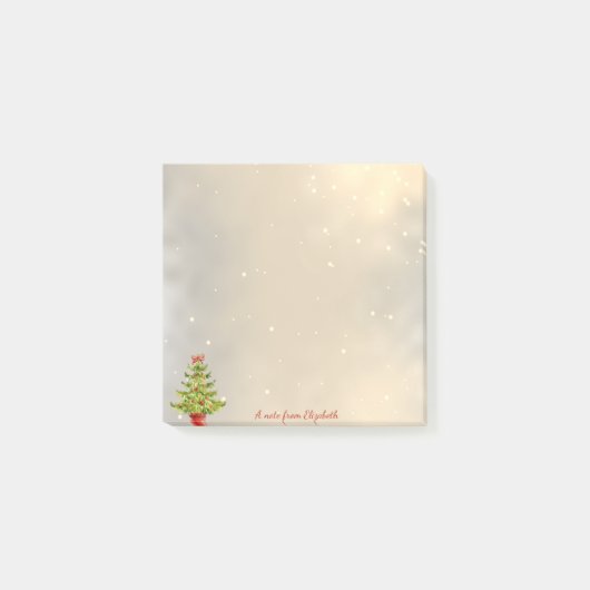 メリークリスマス、水彩クリスマスツリー ポストイット (正面)