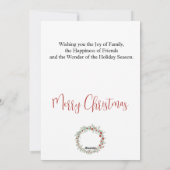 メリークリスマス、水彩クリスマスリース シーズンカード (裏面)