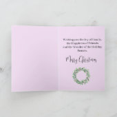 メリークリスマス、水彩クリスマスリース シーズンカード (内部)