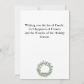 メリークリスマス、水彩クリスマスリース シーズンカード (裏面)