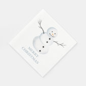 メリークリスマス.水彩可愛い雪だるま。休日 スタンダードランチョンナプキン (角)