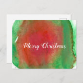 メリークリスマス、水彩画 シーズンポストカード (正面/裏面)