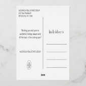 メリークリスマス 水彩画 会社 あいさつ ゴールド 箔シーズンカード (裏面)