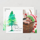 メリークリスマス、水彩画、写真 シーズンポストカード (正面/裏面)