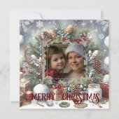 メリークリスマス 水彩 リアル フォト シーズンカード (正面)