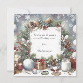 メリークリスマス 水彩 リアル フォト シーズンカード (裏面)