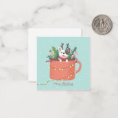 メリークリスマス：犬のイラストレーションアート ノートカード (正面/裏面インサイチュ)