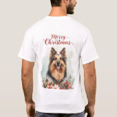メリークリスマス 犬 クリスマスのお祝い グラフィック Tシャツ (裏面)