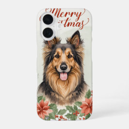 メリークリスマス 犬 クリスマスの携帯ケース iPhone 16ケース