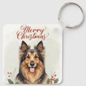 メリークリスマス 犬 クリスマスの飾り キーチェーン チャーム (裏面)