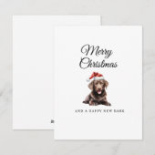 メリークリスマス 犬 ネコちゃんチョコレートラボ シーズンカード (正面/裏面)