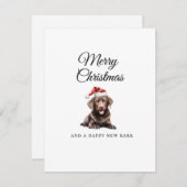 メリークリスマス 犬 ネコちゃん チョコレートラボ シーズンカード (正面/裏面)