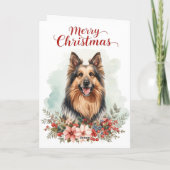 メリークリスマス 犬 祝祭の休日のグリーティングカード カード (裏面)