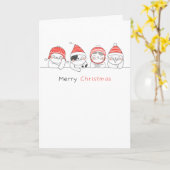 メリークリスマス!猫たち カード (黄色い花)