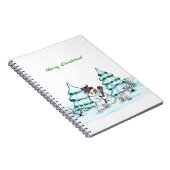 メリークリスマス！猫と子犬の雪だるま ノートブック (右側)