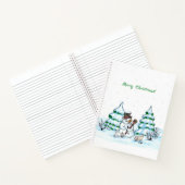 メリークリスマス！ 猫と子犬の雪だるま ノートブック (内部)