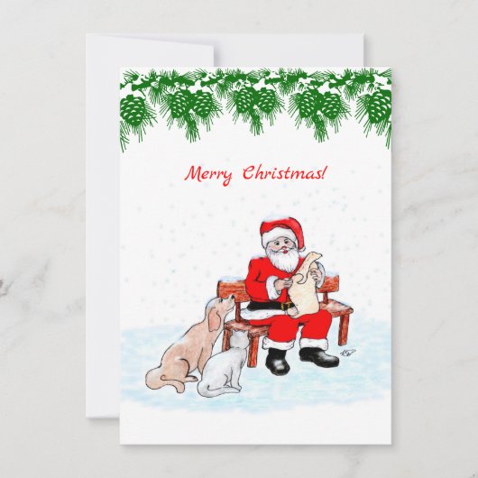 メリークリスマス – 猫と犬とサンタクロース (正面)